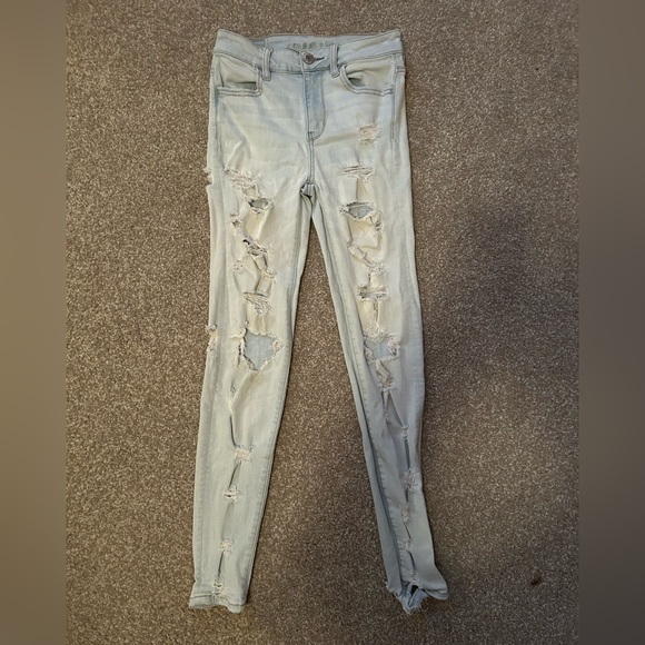 American Eagle Outfitters Denim - Light Blue Distressed Women's Jeans